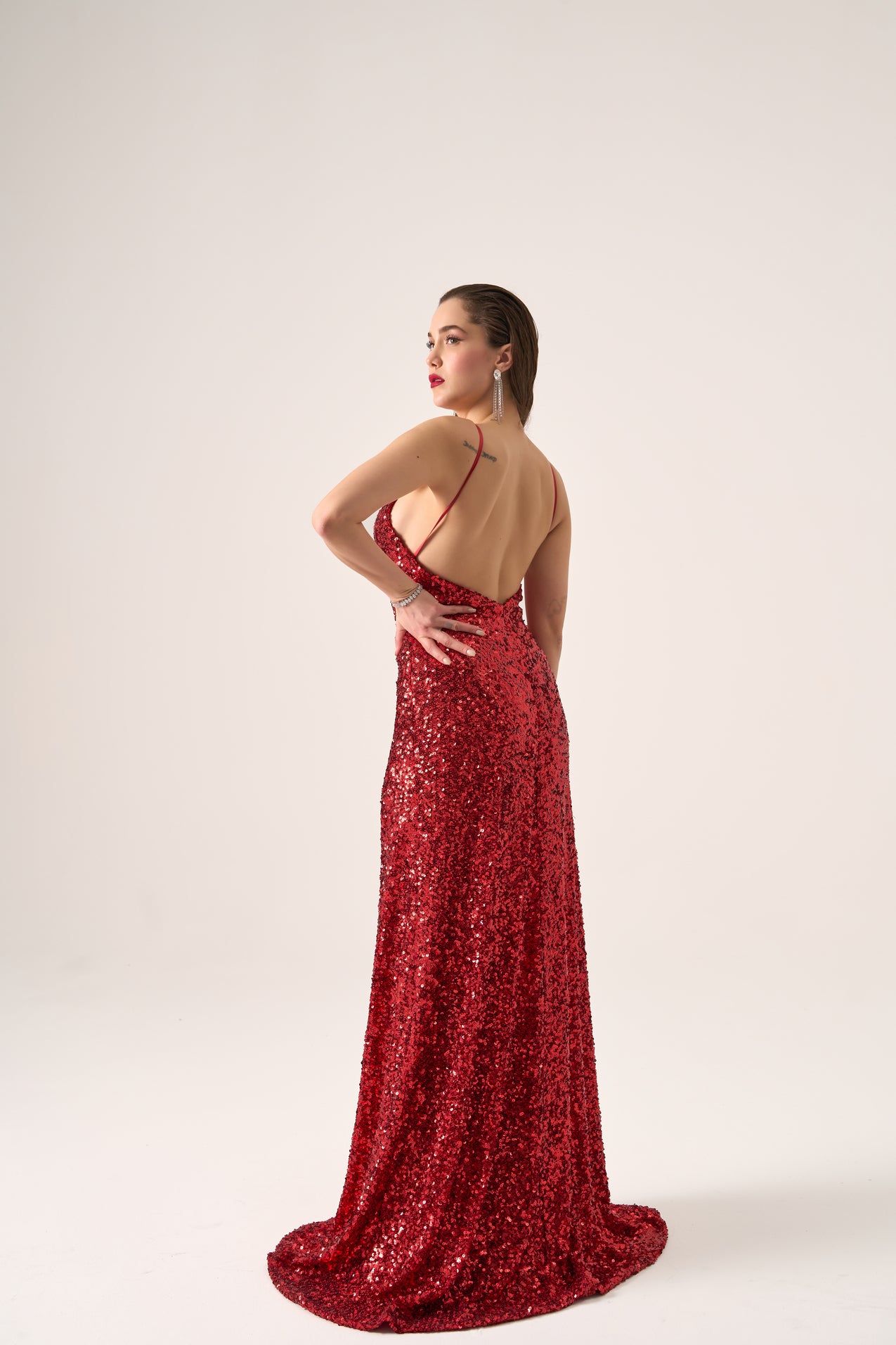 Aura Sequin Low Back Gown by Nadia’s Aura Sequin Low Back Gown by Nadia’s