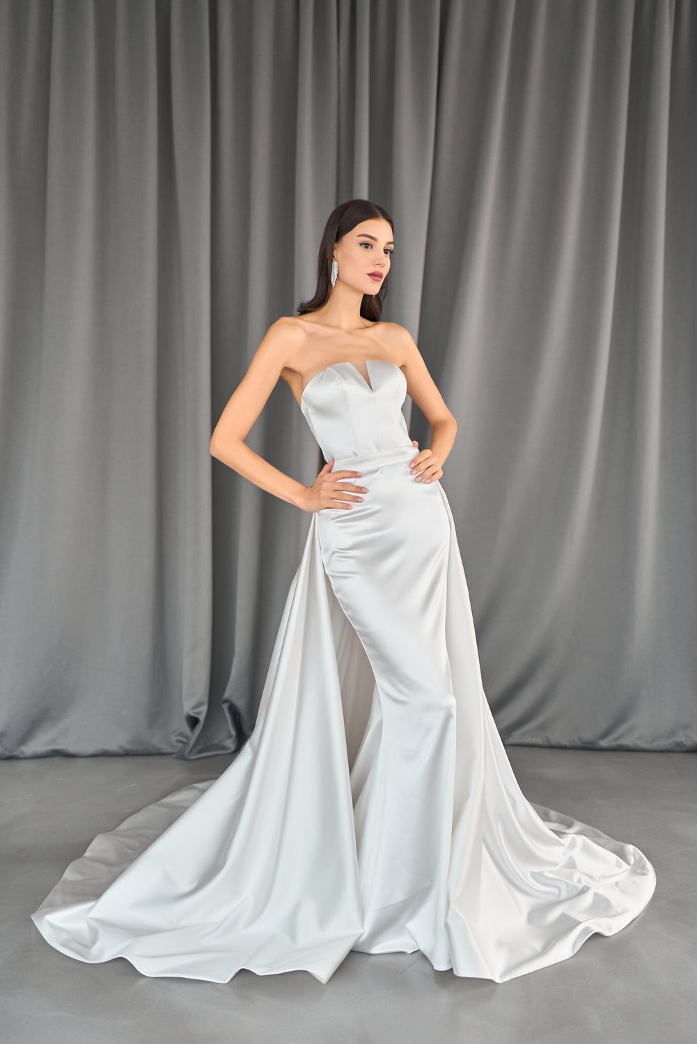Elegant Satin Overskirt for Bridal Gowns by Nadia's Custom Formal Wear Elegant Satin Overskirt for Bridal Gowns by Nadia's Custom Formal Wear