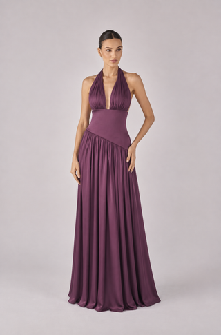 Arabella wrap halter gown