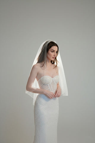 Aurora beaded column bridal gown