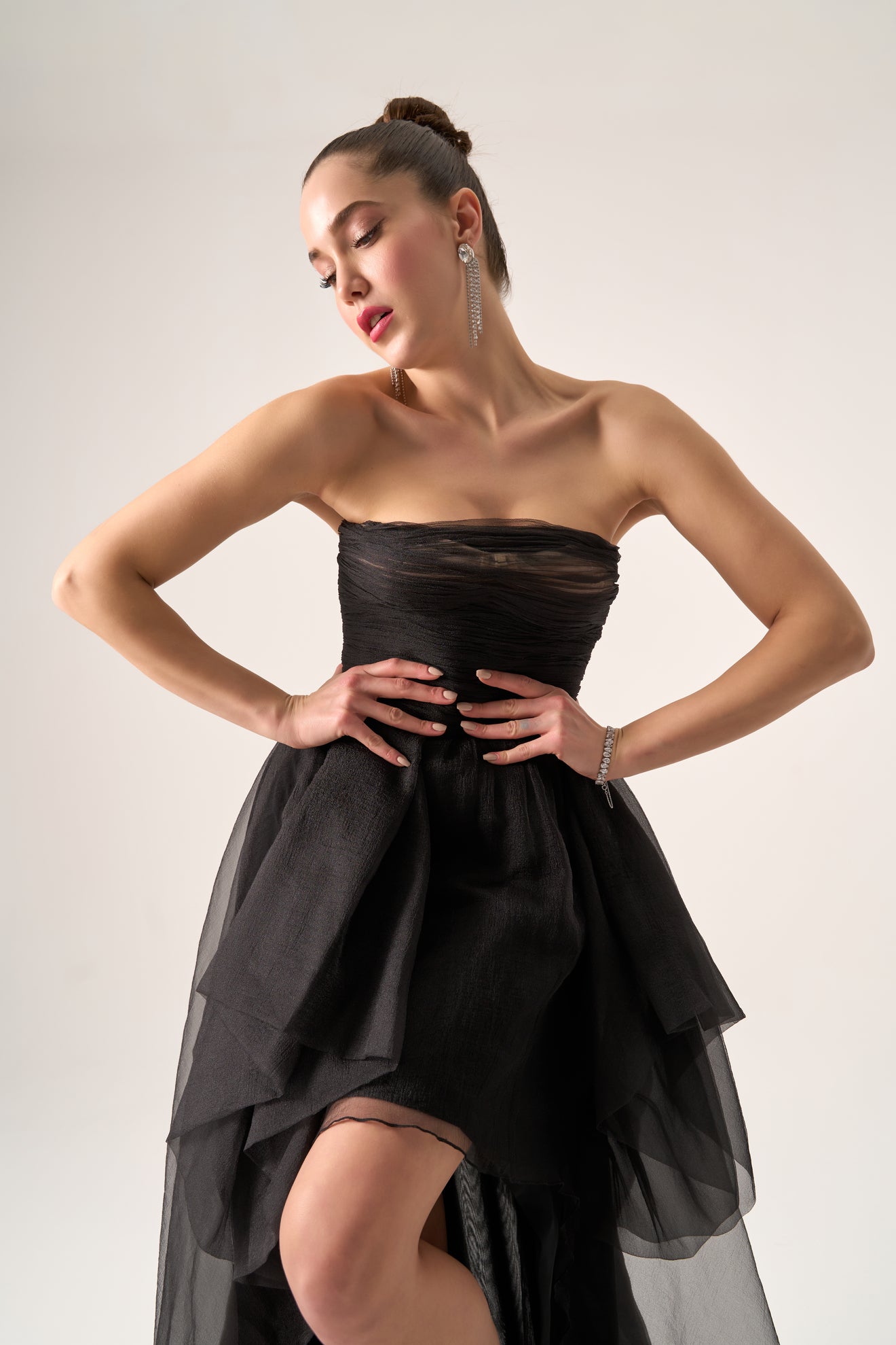 Blair High-Low Strapless Dress by Nadia’s