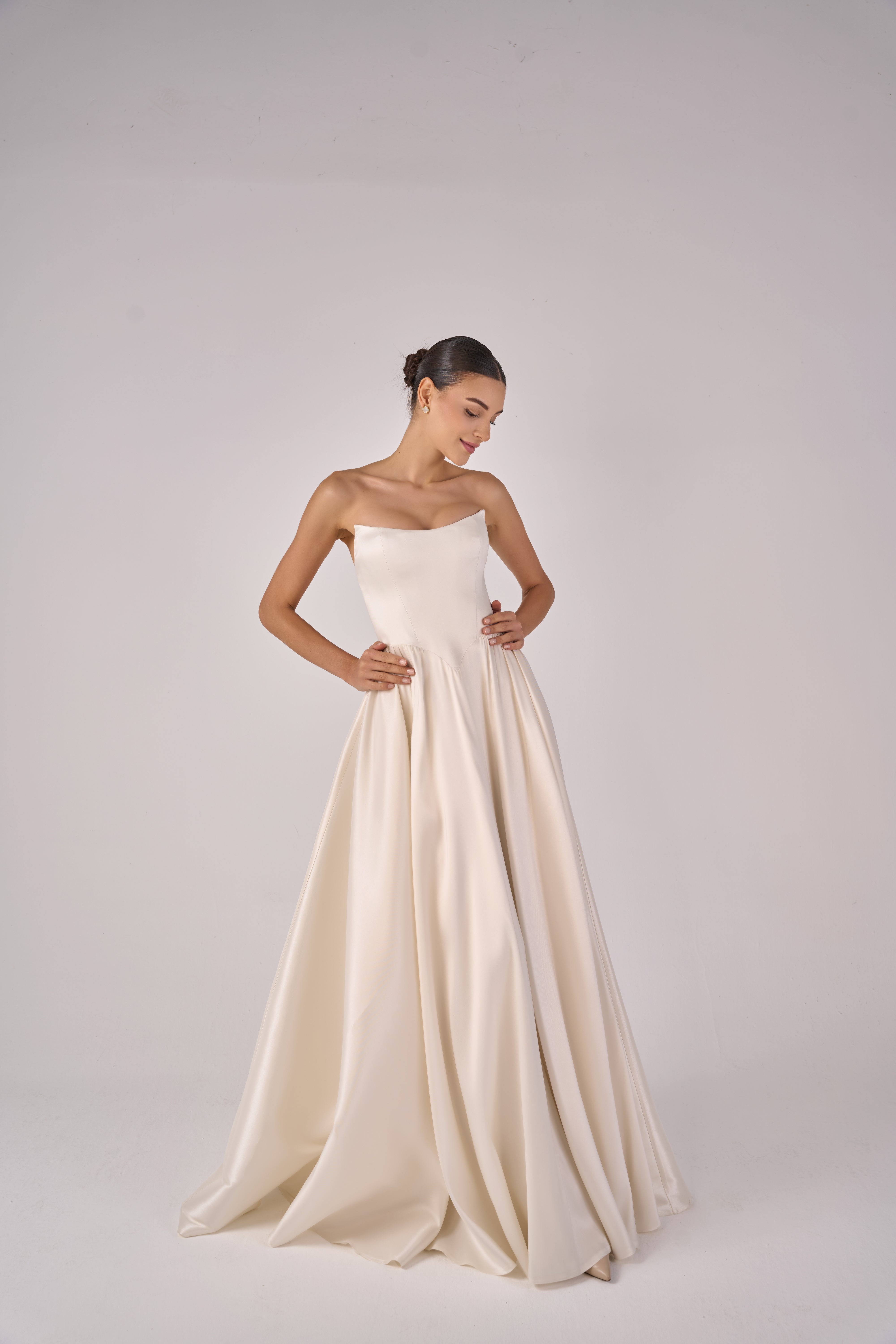CRESSIDA Satin Wedding Dress Luxury Designer Bridal Gown Seattle in Stock / Ivory / 10 CRESSIDA Satin Wedding Dress Luxury Designer Bridal Gown Seattle in Stock / Ivory / 10