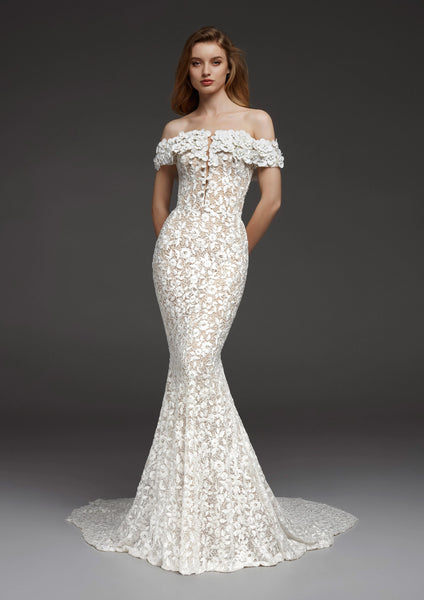 Carla by Atelier Pronovias – Off-Shoulder Lace Bridal Gown