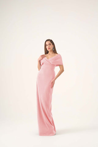 Claudia crepe column gown