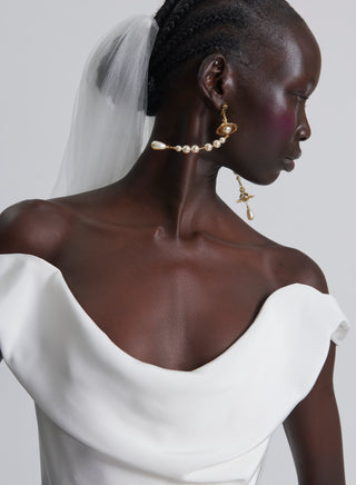 Vivienne Westwood couture bridal design reintroduced from the Made-to-Order collection, crafted in luxury silk cady fabric
