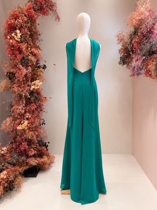 Celine sculpted halter gown