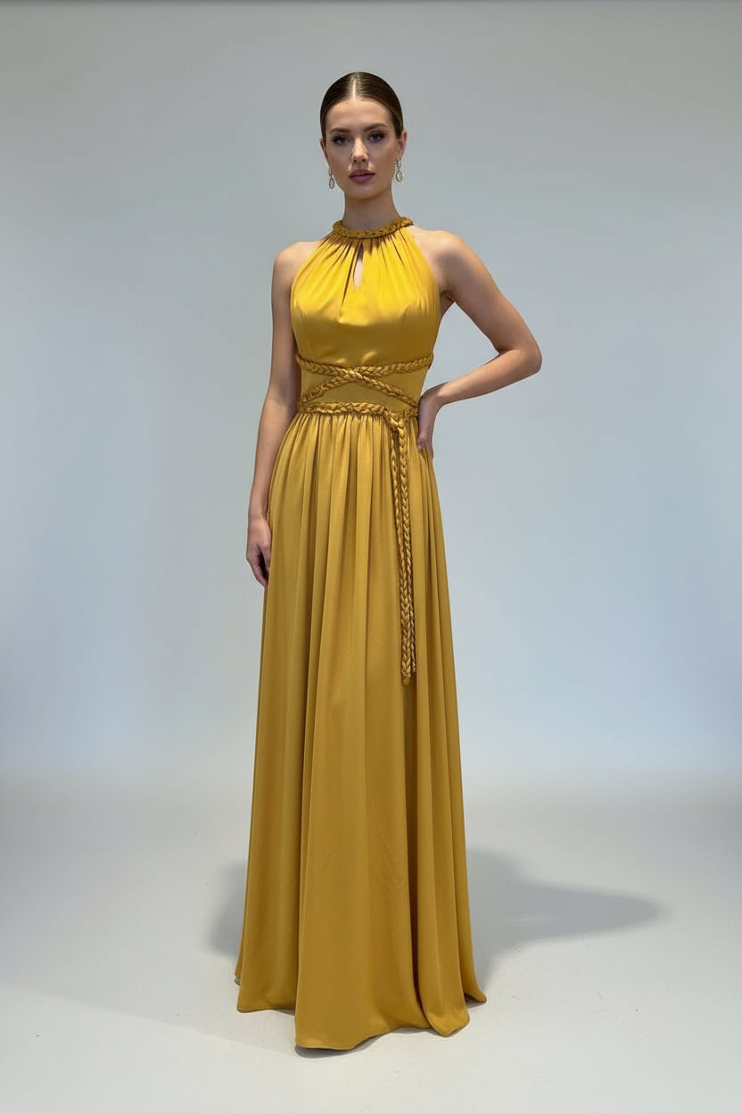 Phoenix Empire Waist Halter Sleeveless Evening Gown by Nadias | Luxury Formal Dress Phoenix Empire Waist Halter Sleeveless Evening Gown by Nadias | Luxury Formal Dress