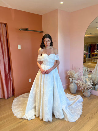 Sculpted lace ballgown