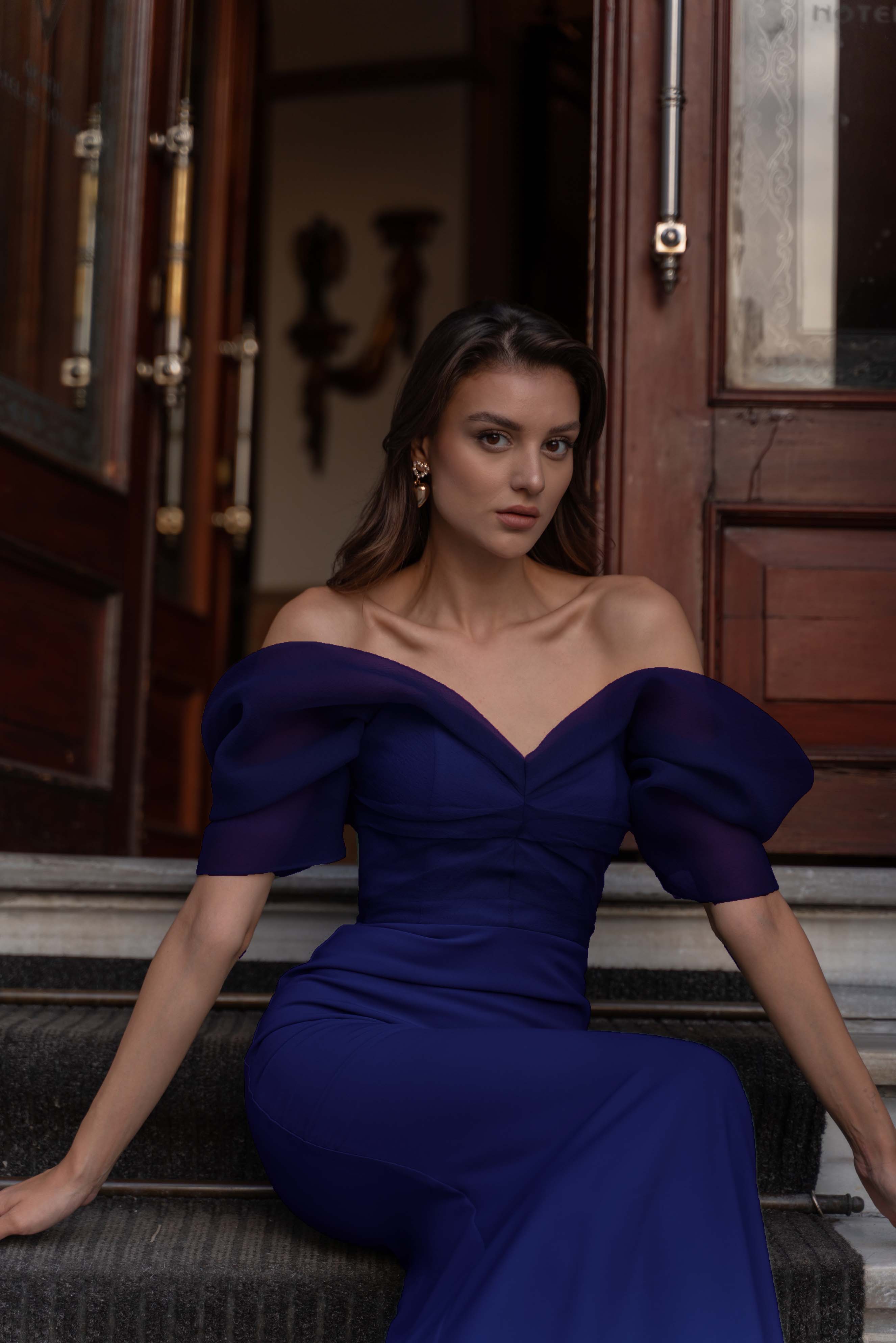 Diana Off-Shoulder Mermaid Gown | Designer Formal Evening Dress In Stock / Navy / 4 Diana Off-Shoulder Mermaid Gown | Designer Formal Evening Dress In Stock / Navy / 4
