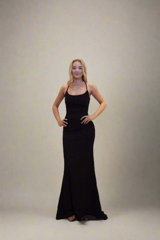 Dallas shimmer stretch gown