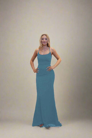 Dallas shimmer stretch gown