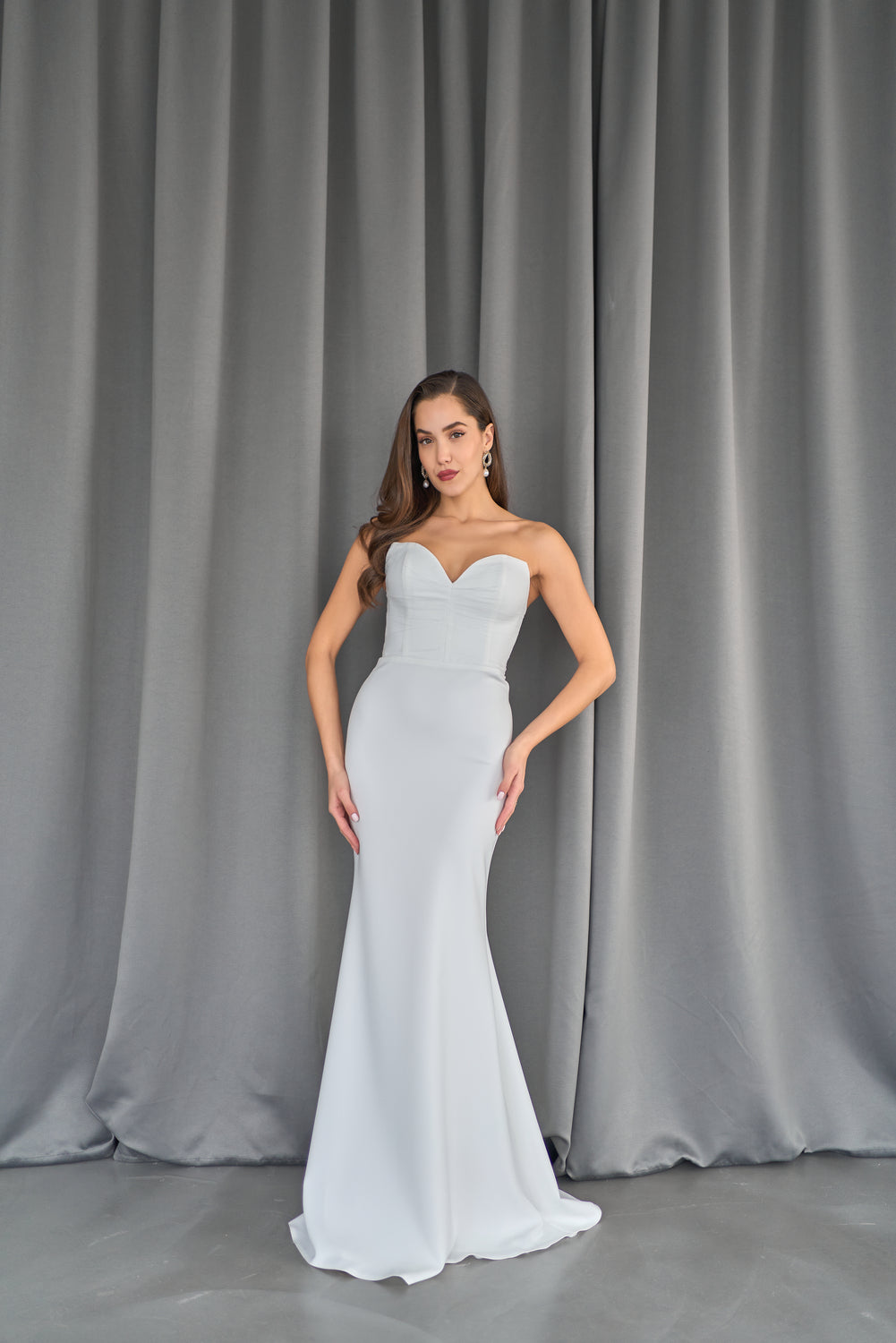 Diana Bridal Strapless Column Wedding Dress – Luxury Gowns by Nadia's