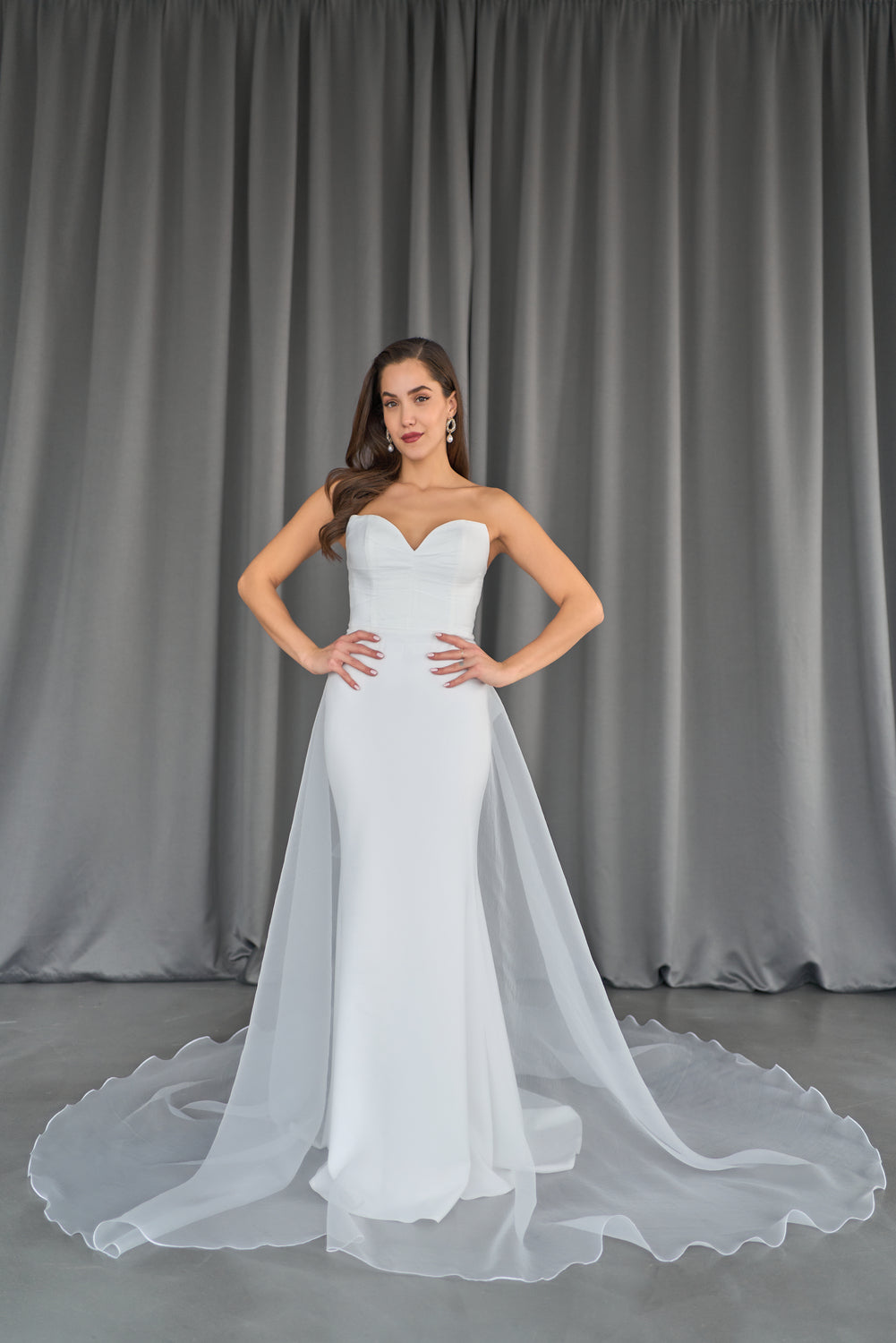 Diana Bridal Strapless Column Wedding Dress Luxury Gowns by Nadia's Diana Bridal Strapless Column Wedding Dress Luxury Gowns by Nadia's