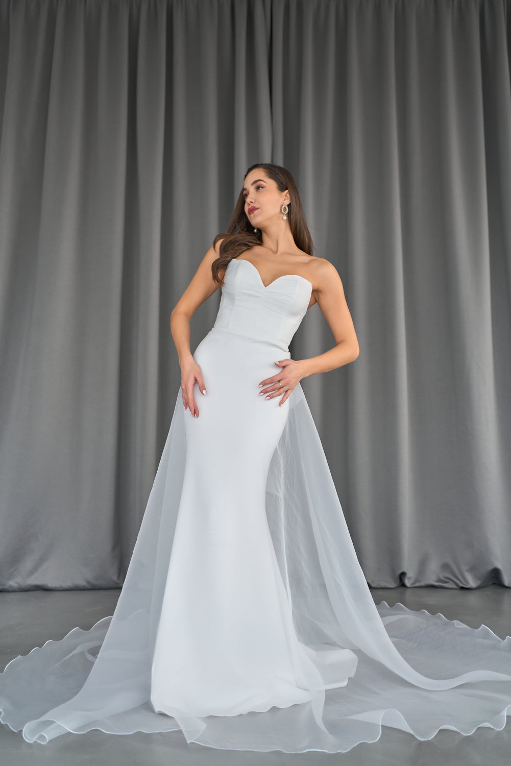 Diana Overskirt Elegant A-Line Organza Overlay | Nadia's Designer Wear In Stock / Ivory / 8 Diana Overskirt Elegant A-Line Organza Overlay | Nadia's Designer Wear In Stock / Ivory / 8