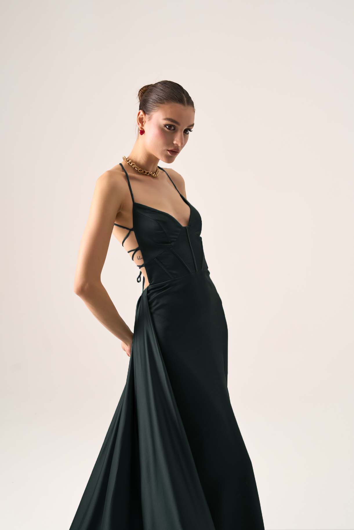 Erina Corset A-Line Evening Dress | Designer Formal Gown by Nadia's in Stock / Black / 4 Erina Corset A-Line Evening Dress | Designer Formal Gown by Nadia's in Stock / Black / 4