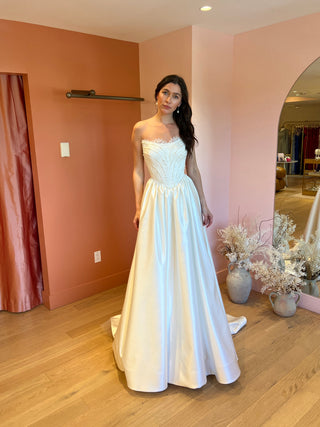 Pearl embellished corset ballgown