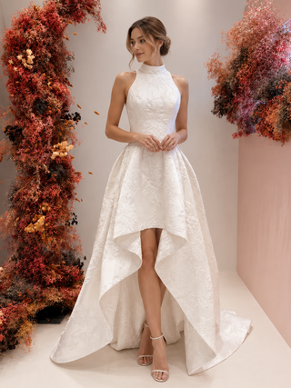 Fiora hi-lo halter gown