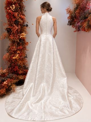 Fiora hi-lo halter gown