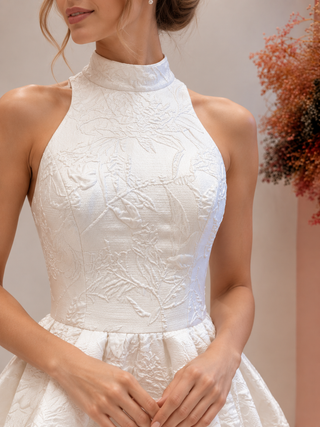 Fiora hi-lo halter gown