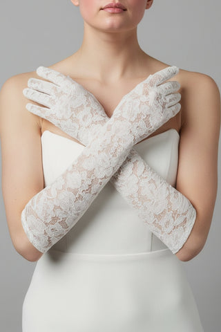 Lace white gloves