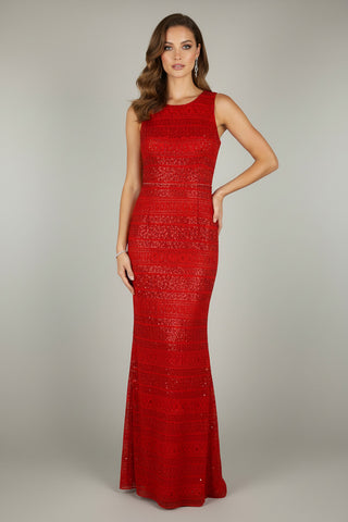 Dinah lace red dress