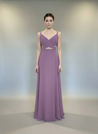 Lavender cut out a-line gown