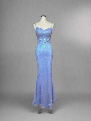 Shimmer cutout gown with strappy back