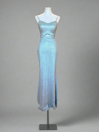 Shimmer cutout gown with strappy back