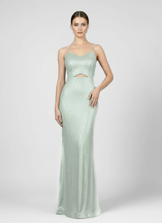 Shimmer cutout gown with strappy back (3005)