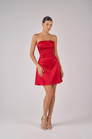 2406 Hoco sleek strapless mini dress