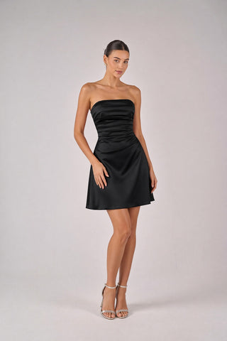 2406 Hoco sleek strapless mini dress