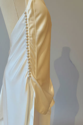 Cascade high neck gown