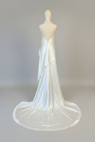 Cascade high neck gown