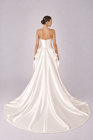 Isadora three-piece satin bridal set — Corset, skirt & overskirt