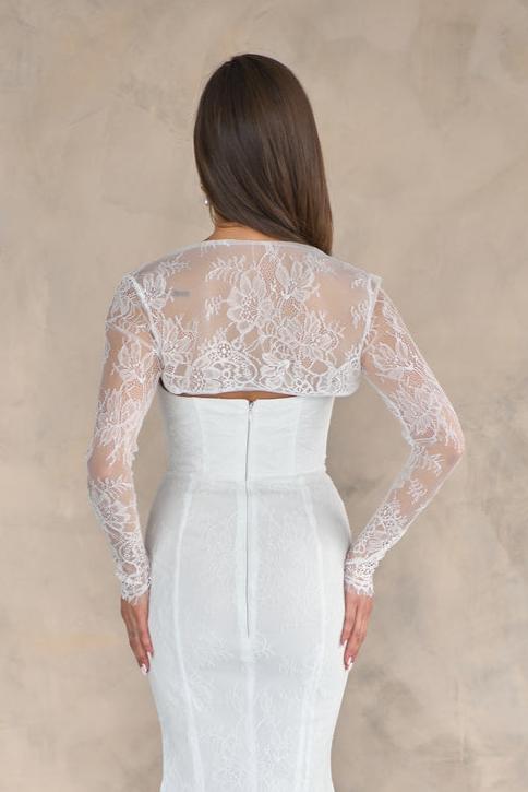 Italian Lace Bolero by Nadias Vintage Bridal Accessory In Stock / Ivory / 12 Italian Lace Bolero by Nadias Vintage Bridal Accessory In Stock / Ivory / 12