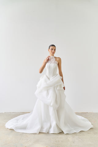 Panna couture draped wedding gown
