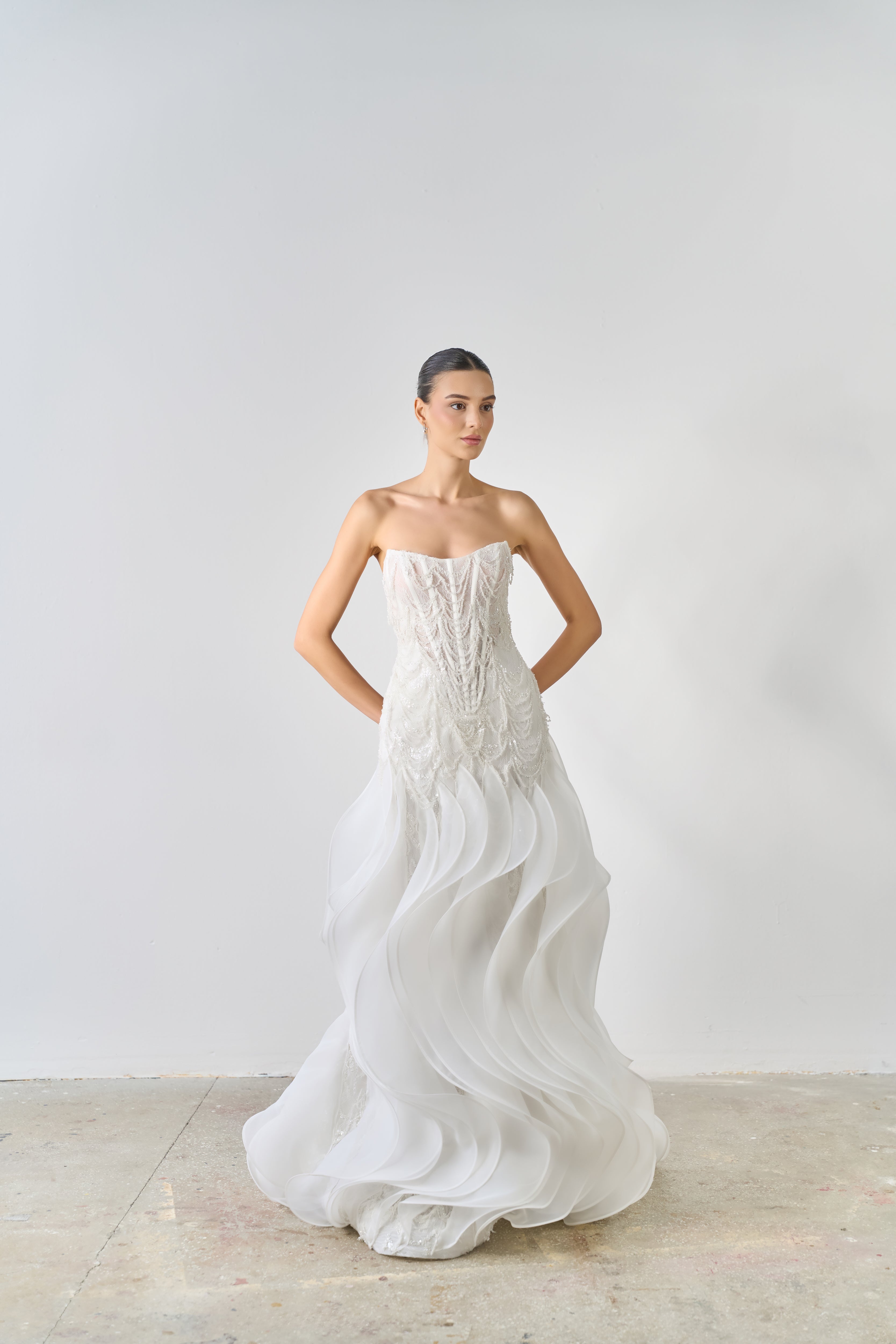 Strapless Beaded Corset Wedding Dress