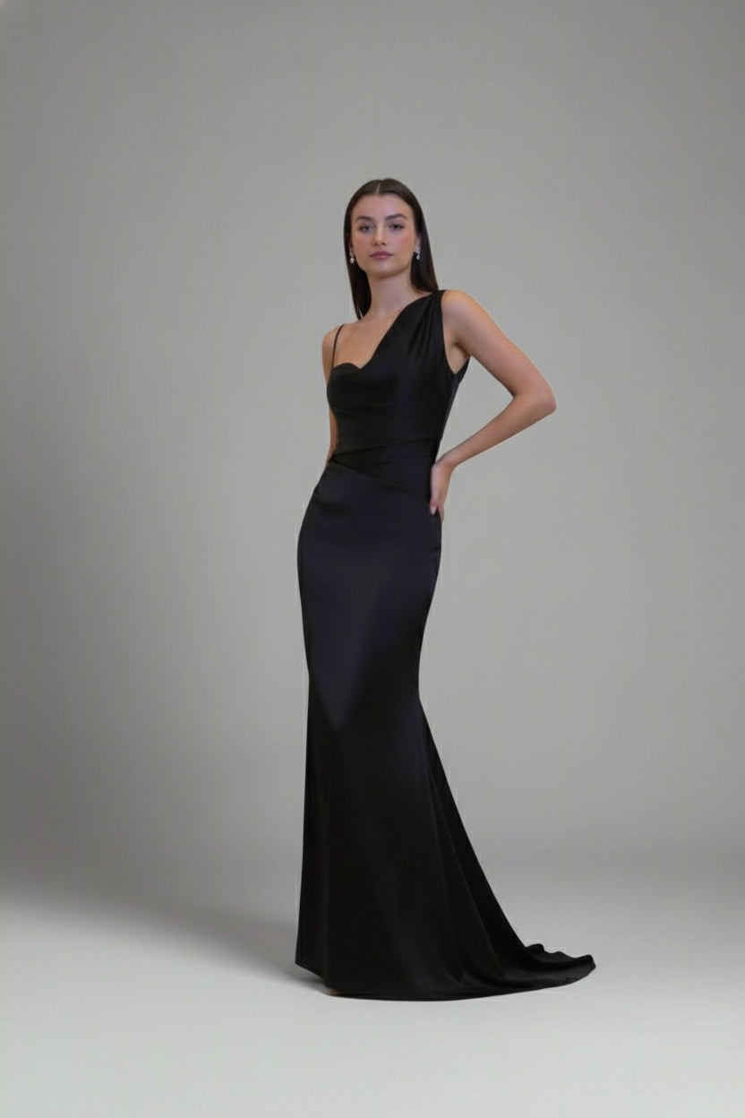 One Shoulder Asymmetric Evening Gown by Nadia's | Luxury Formal Dress One Shoulder Asymmetric Evening Gown by Nadia's | Luxury Formal Dress
