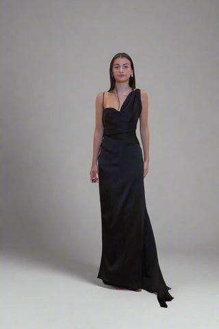 One shoulder low back gown