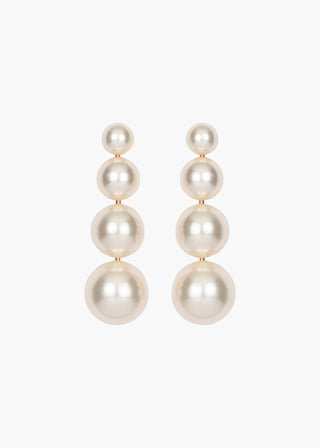 Pair of pearl earrings on a white background