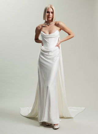 Galaxy Cape Dress: Crepe Satin & GGT