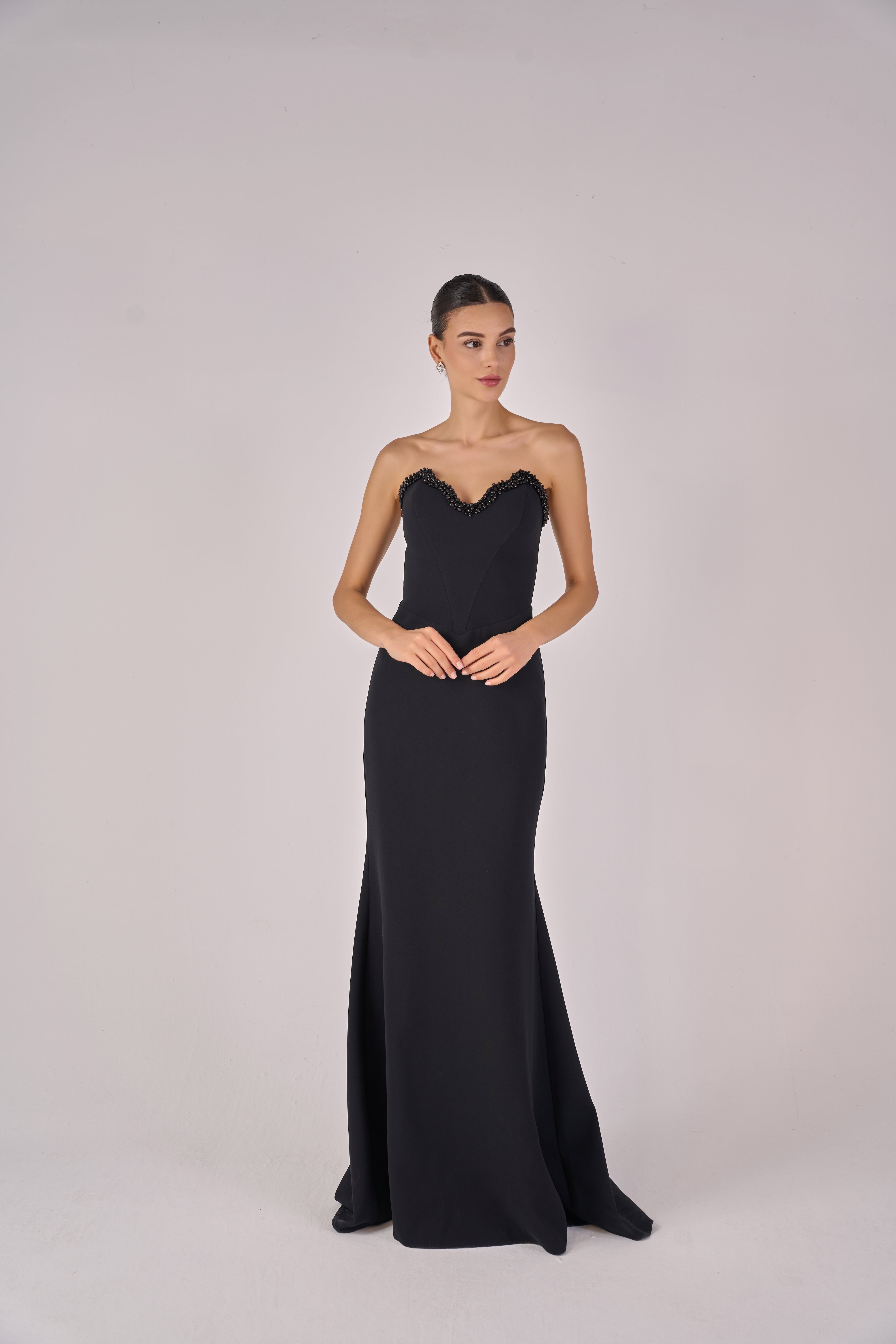 onyx evening dresses Onyx Sheer Sequin and Velvet Gown- Black Moda Glam Boutique