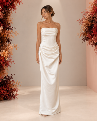 Serena mermaid draped wedding dress