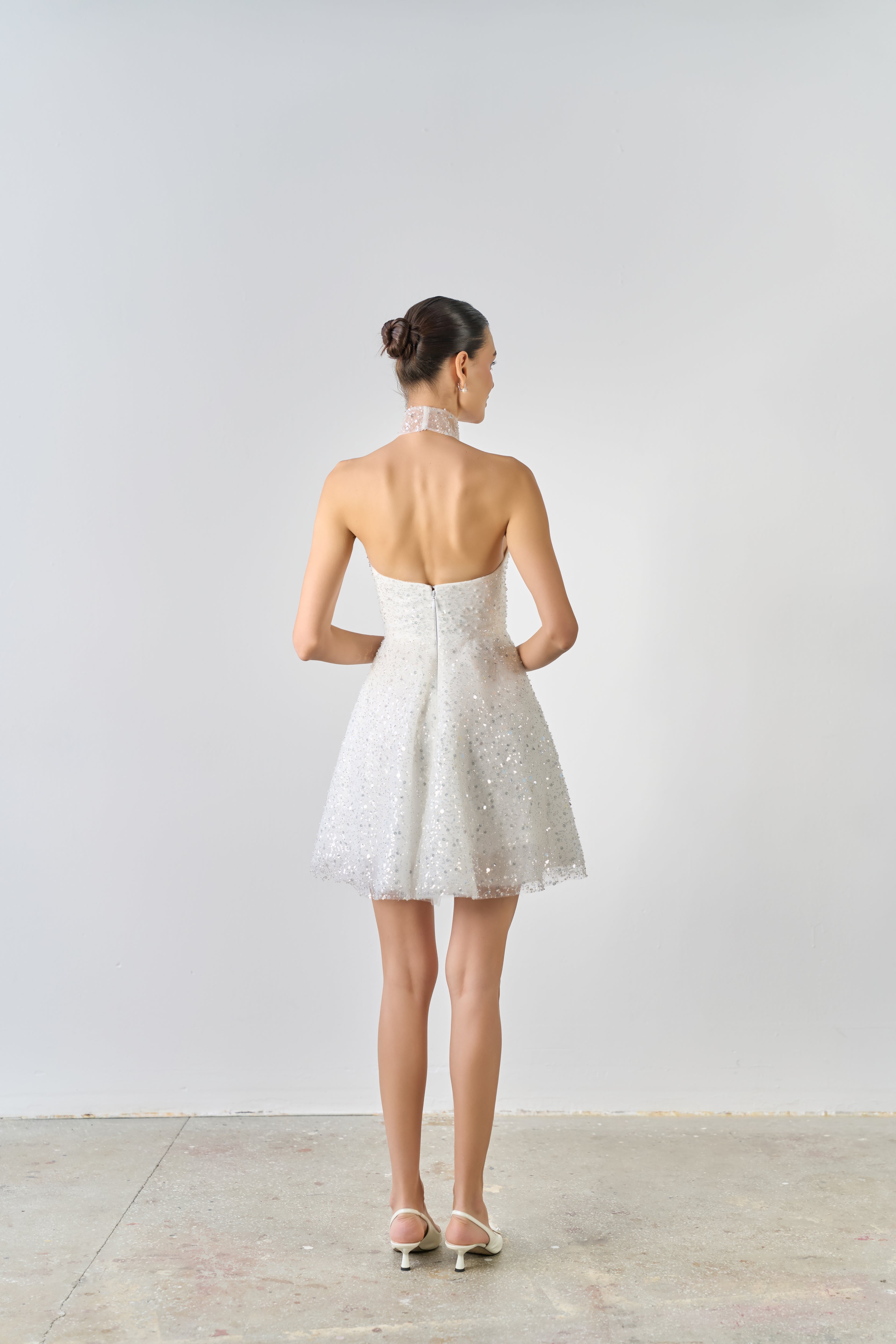 Stardust Couture Mini Bridal Dress – Modern White Reception Dress Seattle In Stock / Ivory / 10 Stardust Couture Mini Bridal Dress – Modern White Reception Dress Seattle In Stock / Ivory / 10