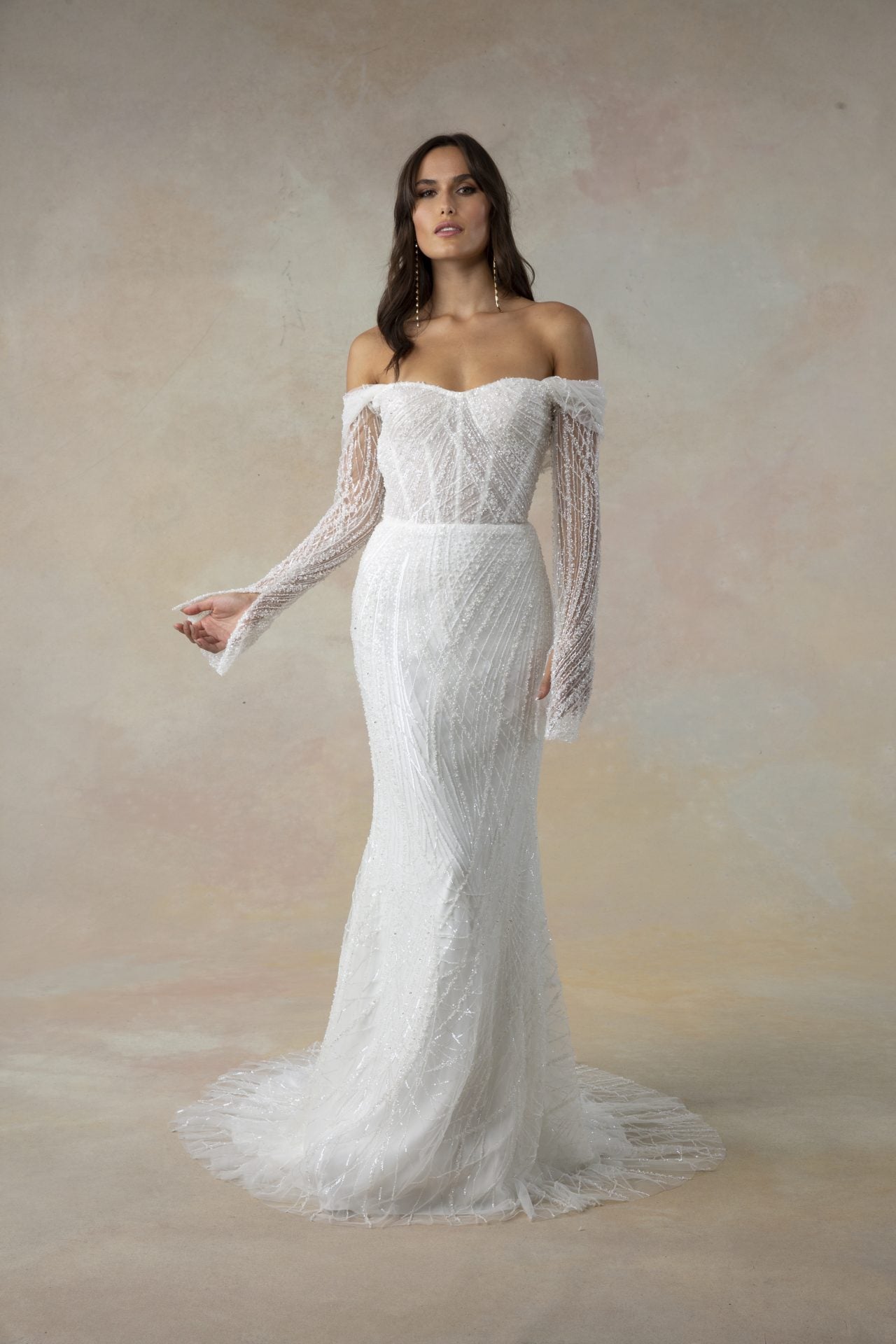 Temple Gown by Tara Lauren Beaded Off-Shoulder Bridal Dress Temple Gown by Tara Lauren Beaded Off-Shoulder Bridal Dress
