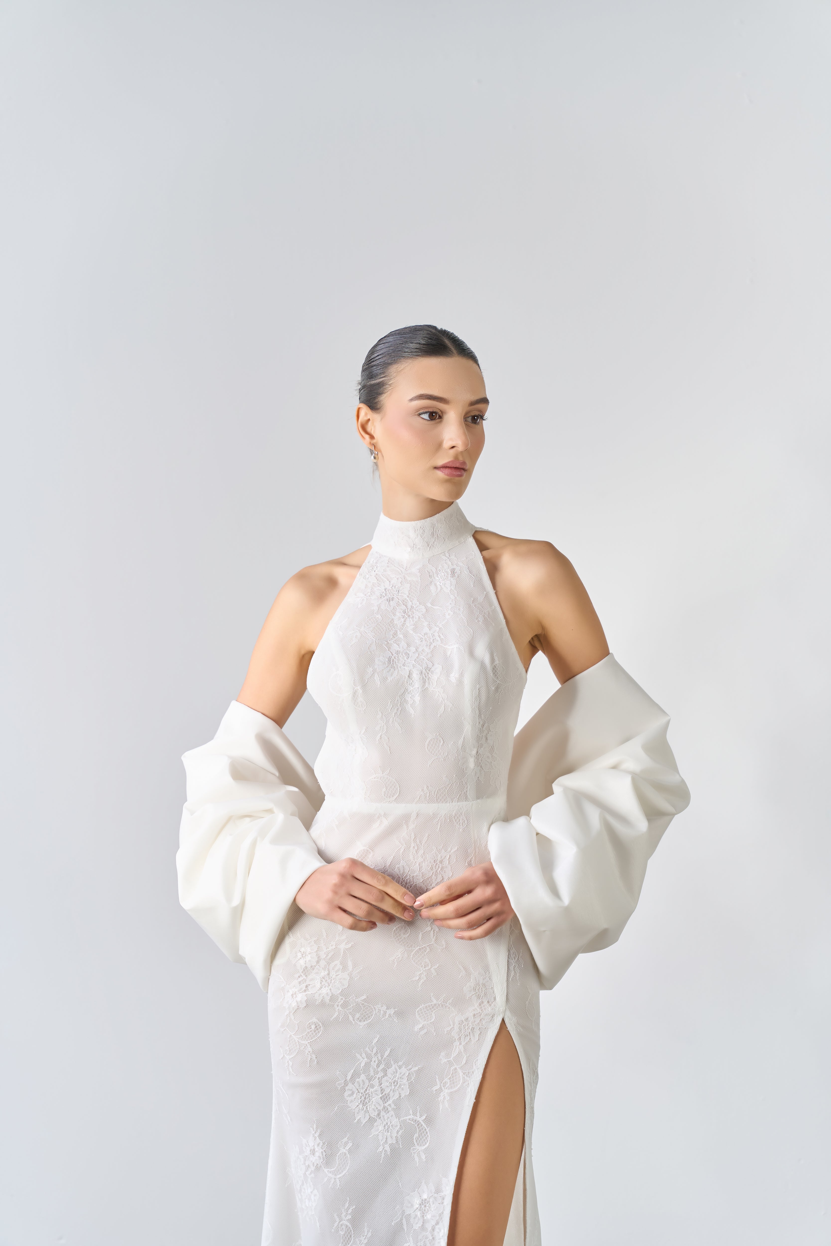 Turin Halter Neck Wedding Dress by Idina Bride Luxury Bridal Gown Made to Order / Custom color / 14 Turin Halter Neck Wedding Dress by Idina Bride Luxury Bridal Gown Made to Order / Custom color / 14