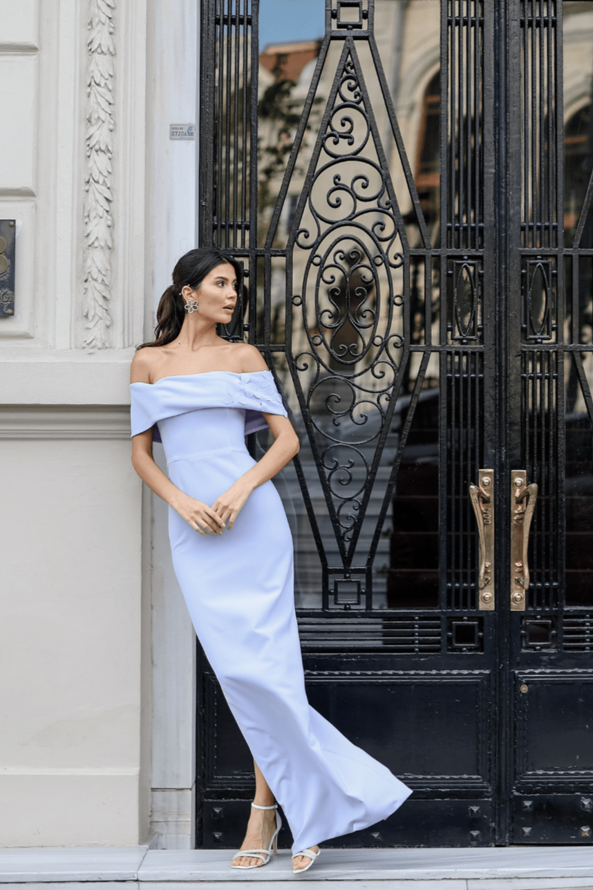 formal crepe dress Ruffle Stretch Crepe Formal Midi Cocktail Dress