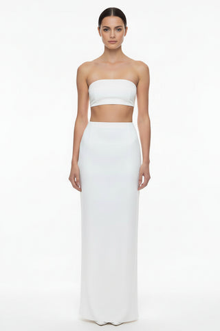 Eclaire crepe column wedding skirt