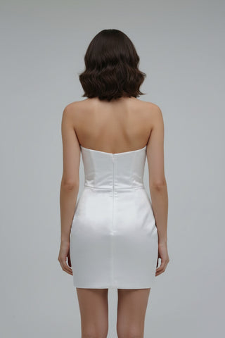 Houston strapless satin mini