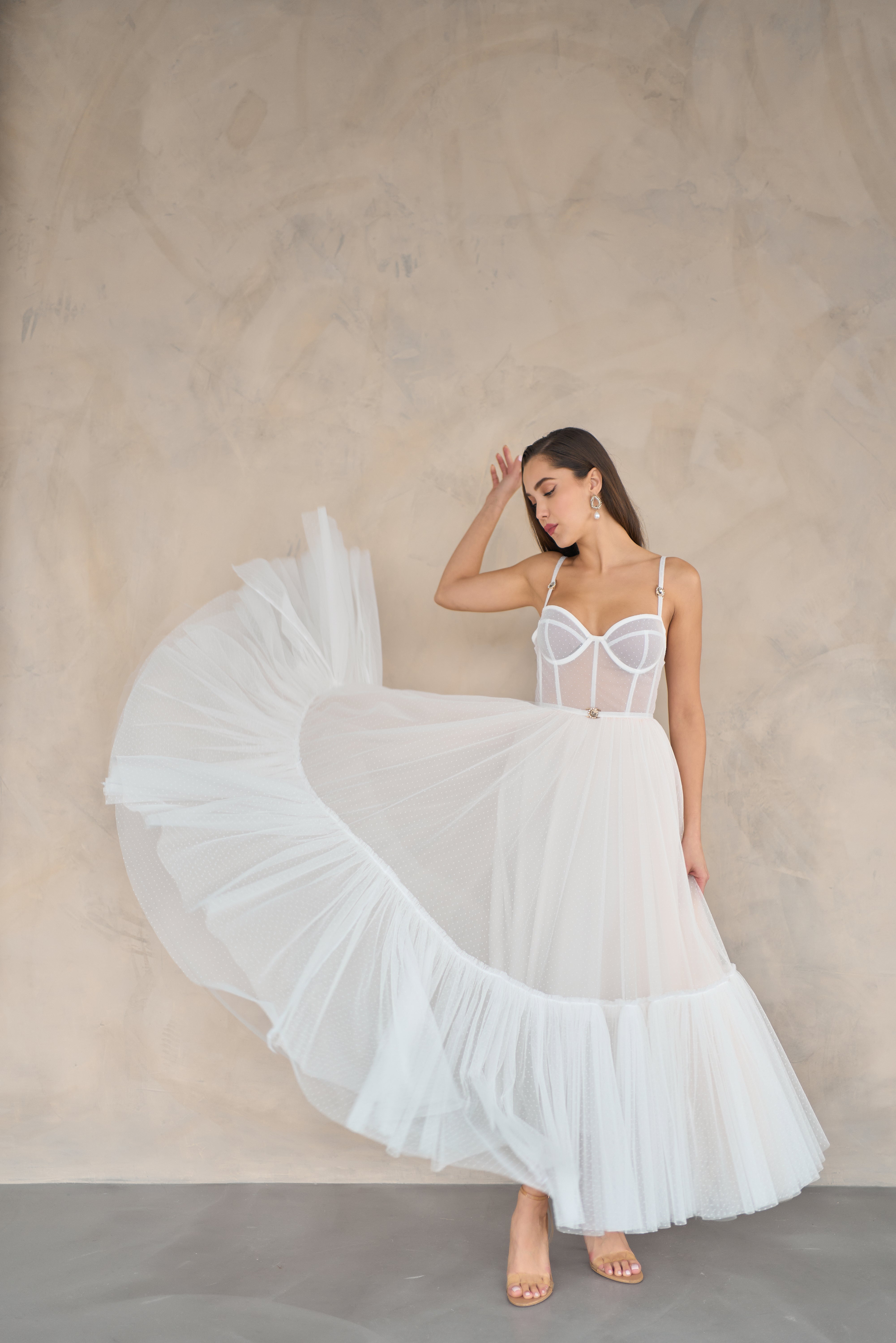Yasmine Tulle Midi A-Line Sweetheart Dress | Formal Wear Made to Order / Custom color / 16 Yasmine Tulle Midi A-Line Sweetheart Dress | Formal Wear Made to Order / Custom color / 16